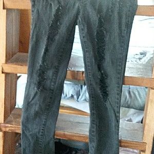 Miley cyrus distressed washed ripped skinny jeans